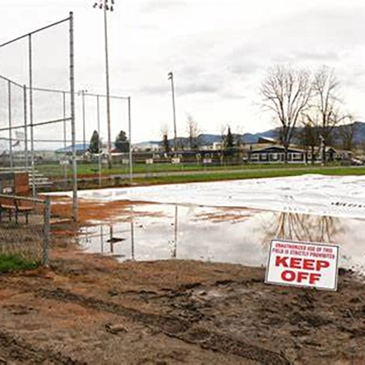 muddy softball field